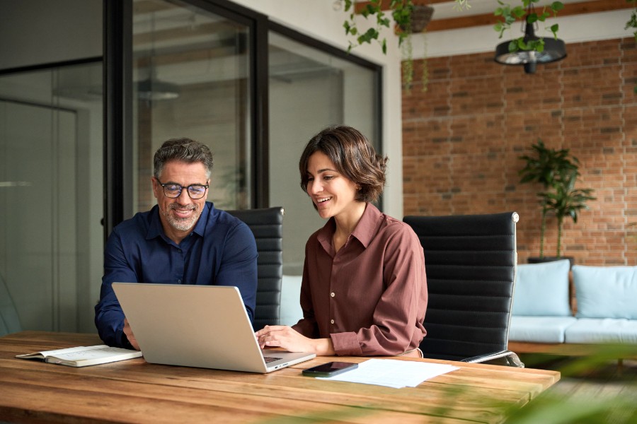 Corporate team developing business solutions.