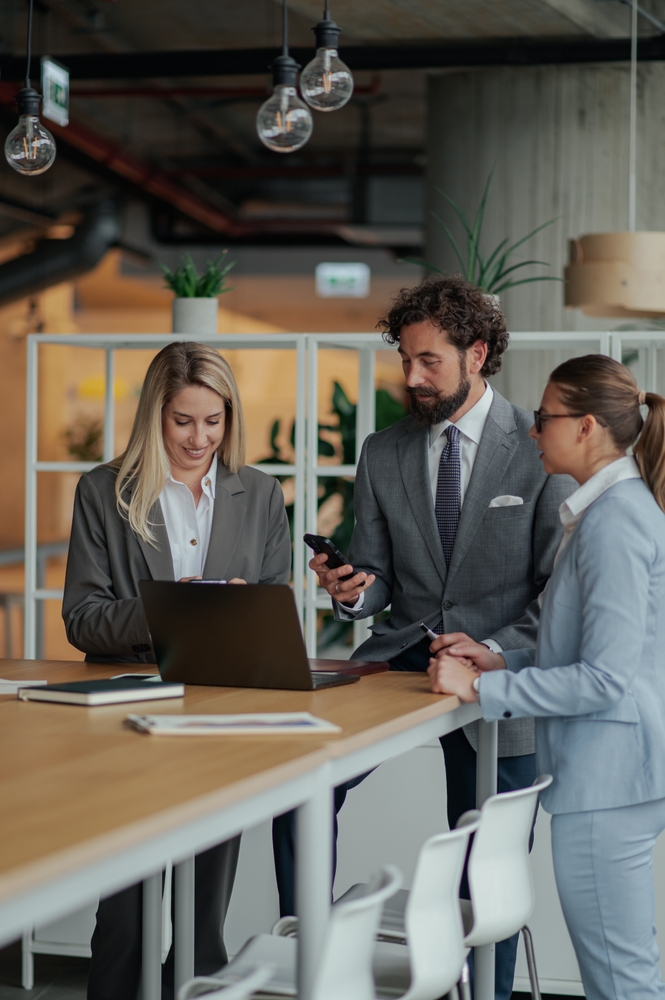 Professional stock photo likely depicting business collaboration, workplace teamwork, or corporate professionals in a business setting.